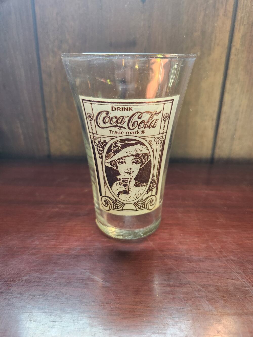 Coca-Cola Archives 16oz Flair Glass Turn of the Century Victorian Lady Design